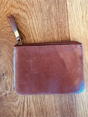 Madewell Classic Brown Leather Zip Small Wallet